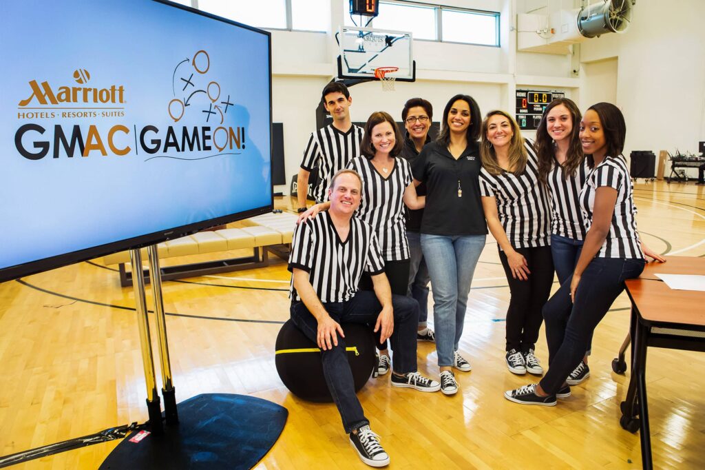Marriott Executive Conference Team Photo - Dro Photography & Video Miami corporate event photographer capturing a team photo at Marriott executive conference at JW Marriott Marquis