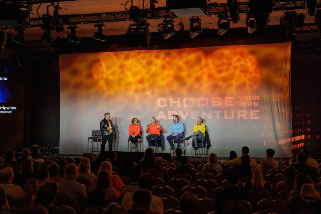 Artificial Intelligence Panel at Fontainebleau - Dro Photography & Video Photo of a Panel discussion on artificial intelligence during a corporate conference at the Fontainebleau Hotel on Miami Beach