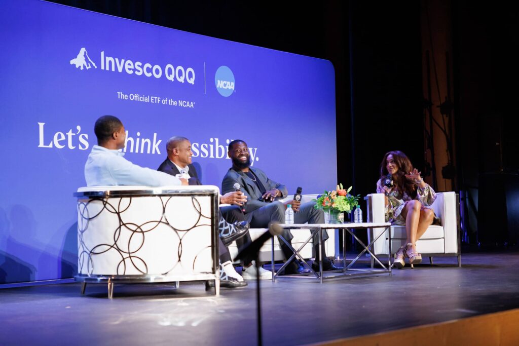 Invesco QQQ Financial Literacy Summit - Dro Photography & Video Miami corporate event photographer capturing former NFL players speaking at financial literacy summit hosted by Invesco QQQ