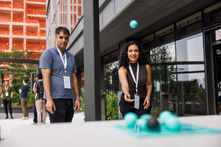 nyc-event-photographer-summit-attendees-playing-games-at-happy-hour - Dro Photography & Video